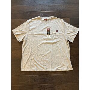 Men's Wrangler Gray Workwear Short Sleeve Heavyweight T Shirt Crew Neck 4XL